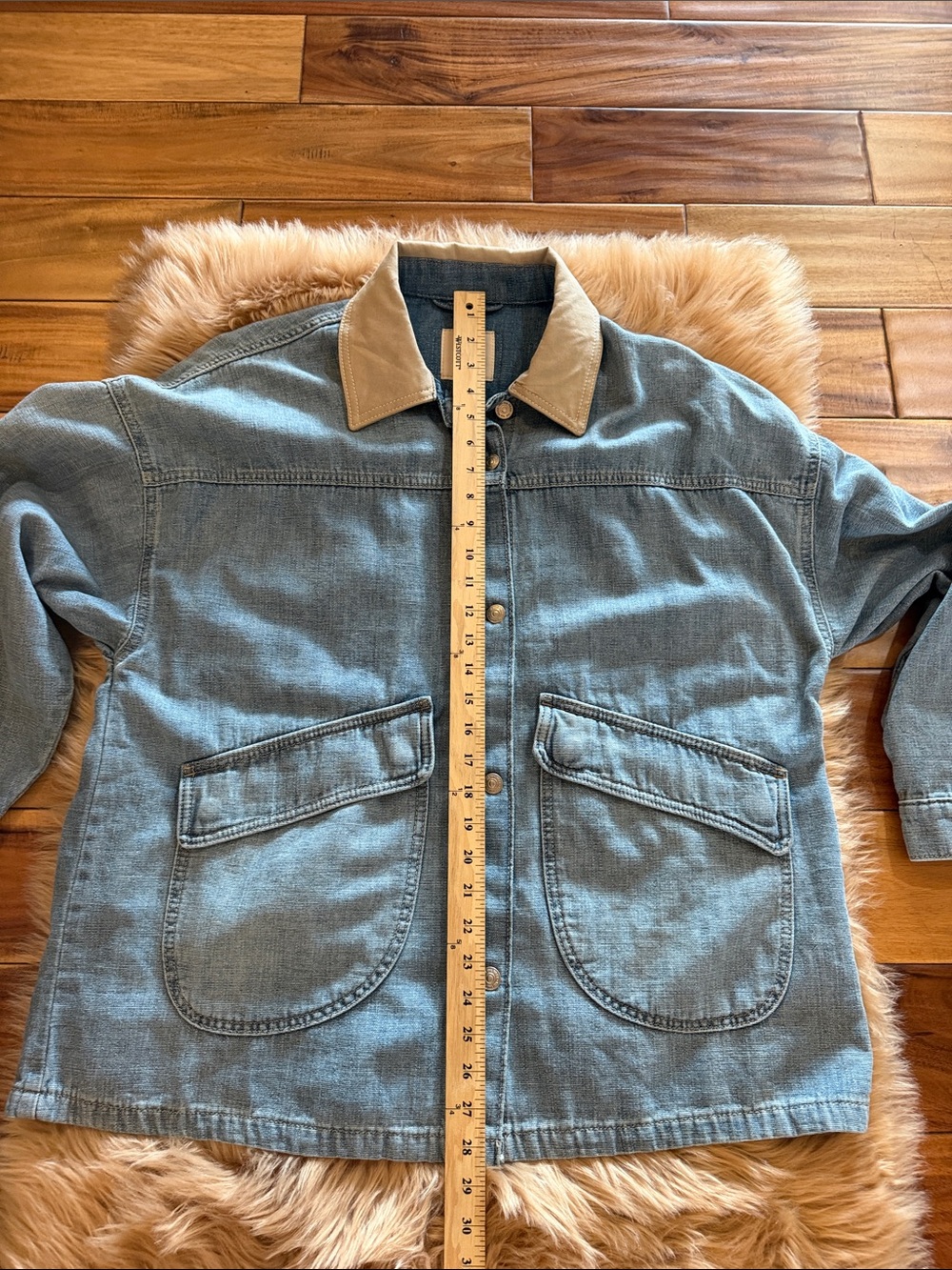 Free People “We The Free” Lemon Denim Jacket size Small - Picture 7 of 13
